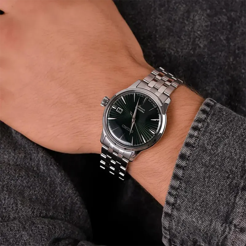 Seiko Men's Presage Cocktail Time Green Dial Watch | SRPE15j1